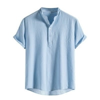 Muškarci Ljeto tiskovina Torp košulja Collar Pamuk i posteljina Moda TOP Ležerna majica s majicom kratkih