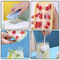 Frehsky Kuhinjski uređaji Silikonski led za led Jelly jogurt ledeni kocki kalup ledena ladica ledena bo, ledeni spremnik ledenog spremnika hladnjak sa hladnjakom:
