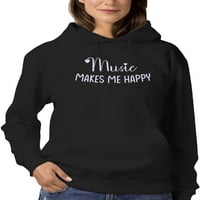 Muzika me čini srećnim kapuljačnim ženama -Martprints dizajna, ženska XX-velika