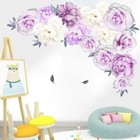 Zidna naljepnica na cvijeću vodene boje, cvjetni peonies zidne naljepnice, kreativni božurski buket