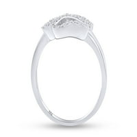 Okrugli rez bijeli prirodni dijamantni šapni prsten za ispisu 14k bijelo zlato preko srebra sterlinga, veličina prstena -6