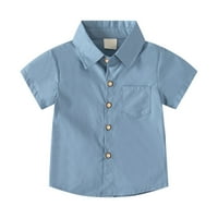 Booker Little & Big Boys Solid Color Short rukav s majicom dolje s džepovima za više godina Objava više boja