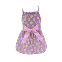 Plaid Dots Dress Dress Bowknot Dekor, četvrtasti ovratnik - ljetna kitty odjeća za kućnu nošenje