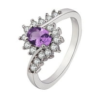 Srebrni prsten Multicolor geometrijski rez cirkon Zirkonski nakit prsten za vjenčani prsten