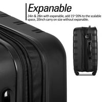 Baytocare 20 24 28 Set za prtljag Travel Abs TSA TSA zaključavanje kolica za nošenje na crnoj koferu