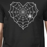 Web majica Spider Heart Spider Halloween Muška majica Crna okovratna vrata