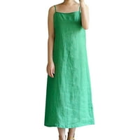 Ženska haljina za pamučnu platnu rubnu rubnu rubnu rubu zelena XL