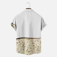 Muške labave majice sa džepnim popustom Ljeto Rever Pulover Prodaja Odjeća Modni muzički note Ispiši
