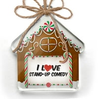 Ornament ispisano jednostrano volim stand-up komedijski božićni neonblond