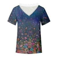 Huachen majice kratkih rukava za žene Ljeto Slatke tinejdžerske majice Bluze Modna čipka Petwork Basic