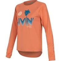 Reel Život Ženski majica Livin UV dugi rukava - XL - Crabapple
