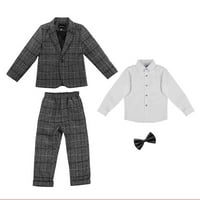 Dječačka odjeća Set Set Kids Toddler Baby Proljeće Jesen plaćene košulje dugih rukava Hlače kaput od odijeva za kravate 3- godine