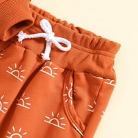 Ketyyh-Chn Baby Boys Odjeća ruffle vrhovi cvjetne hlače pada slatke dječake odijelo narandžaste, 110