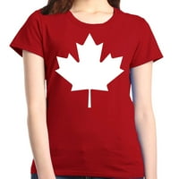 Shop4ever Ženska Kanada Bijeli list Ponosna kanadska zastava Grafička majica XX-Velika crvena