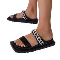 Miayilima Crne sandale Žene Debele prozračne ljetne cipele za slobodno vrijeme Sandale za snimanje povremenih