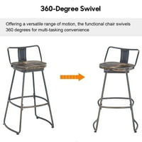 ANDEWORLD 26 okretna metalna bar stolica sa niskim leđima kontra visine Barstools Kuhinjska stolica