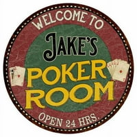 Jakeova poker soba 14 okrugli metalni znak Kuhinjski bar zid DCOR 100140034068