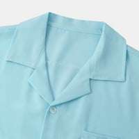 Odeerbi Dugme Up Majice na plaži za muškarce Casual Solid bluza sa džepnim košuljem s kratkim rukavima
