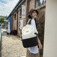 Žene Veliki piknik torba lagani casual ruksak Daypack Solid Travel Bookbag Školski ruksak, Crna