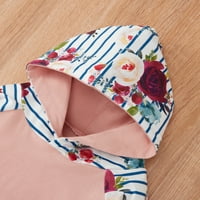 Set Baby Girl Odjeća odjeća Postavite cvjetne dukseve Dugi rukavi TOP + Cvijeće tiskane pantalone +