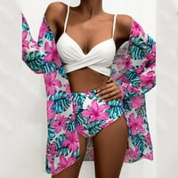 Darzheoy kupaći komisioni za žene, žene cvjetni tisak BIKINI BIKINI Trodijelni kupaći kostimi kupaći kostim odjeća za plasku odjeću