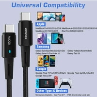 Urban USB C do USB C kabel 10ft 100W, USB 2. TIP CUPLING Kabel Brzi naboj za Vivo S Pro, iPad Pro, iPad