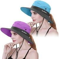 Ženski konjski rep sunčeva UV zaštita Sklopivi široki rudni kapa za ribolov pješačke kašike šeširi