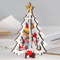Loopsun Božićne drvene šuplje božićno drvce Kućni ukras zvona privjesak ukrasi