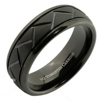 Metali Nakit Muškarci Žene Volfram Carbide Vjenčani band Ručni izrađeni brušeni crni pozlaćeni prsten