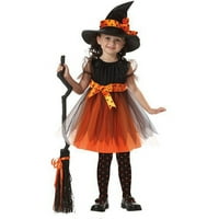 Dječje dječje djevojke vještica haljina kostim za halver za haurween Party prerušiti se vješticama 3-13