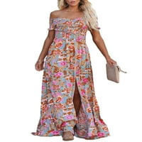 Cindysus casual cvjetni print duga haljina za žene dame bohemijske maxi haljine ljuljačke rublje boho