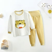 Spring New Dečiji visoki struk pantalone + slatki crtani uzorak majica s dugim rukavima casual set za bebe
