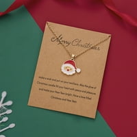 Cleance u iznosu od $ cotonie božićna ogrlica za žene Santa Snowman ogrlica za želju za slikanje nafte