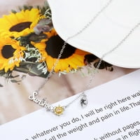 Ogrlica od suncokreta pokloni za žene 14K pozlaćeni suncokret ogrlica od suncokreta