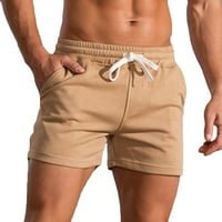 Wyongtao Plus Veličina muške kratke hlače Čvrsti vučni elastični struk Sportski džep Teretne hlače Pamuk obrezane plaže Shorts S-4XL