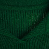 tklpehg ženski džemperi jesen zimski topli džemper dugi rukavi modni V-izrez Tanak džemper od pune boje