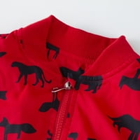 Toddler jakna 1- godina Toddler Baby Girls Boys Fashion Dugi rukava Dinosaur kaput ispisano jakna od
