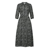 Odieerbi šifon Maxi haljina za ženska haljina za oblikovanje sa visokim strukom, haljina sa dugim rukavima