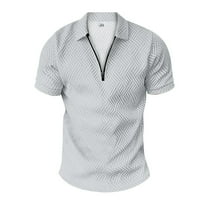 Men Polo majice Ljeto SOLD Color patent zatvarača Up polo majice Bluza s kratkim rukavima za muškarce na vrhu muške redovito uklapanje prozračnih bluza