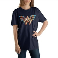Komična knjiga Superheroro Logo Wonder Woman Crna košulja-XXL