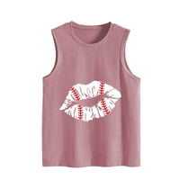 Ženski tenkovi Dressy Dame Ljetni modni čvrsti boja Baseball Print uzorak bez rukava vrhunska majica