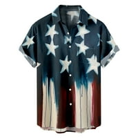 Muška američka zastava Patriotske majice Grafikon 4. jula TEE majica COLLAR Džep Cardigan Dugme Košulja