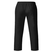 Gomelly Men Hlače za hlače izvlačenja ugrađene dno Muške labave letnje loungewear Čvrsta boja crni xxl