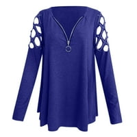 DMQupv Womens majica kratki rukav pulover za dame Rhinestone odmorište Osnovni pulover Bluze s dugim