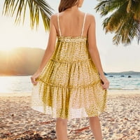 Ljetne haljine za žene casual s kratkim rukavima šifon cvjetni grudnjak odvojiva haljina za odmor
