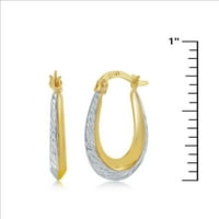 Minđuše Yelring Yellow Gold Diamond-Cut Ovih naušnice za obruče - 14K Gold Najbolji prijatelj poklon