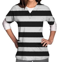 Podplug Ženska modna štampa kratkih rukava V-izrez V-izrez Radna uniforma Džepna bluza