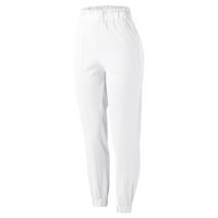 Relanfenk Winter Fall Plus Veličina Ženske hlače Bijela posteljina pantalone za zaštitu pantalona Ležerna