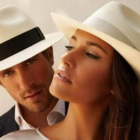 Klasična šešir od slame sunca - široki rub za muškarce i žene