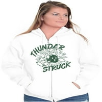 Thunderstruck Funny Bowling Novost zip up hoodie muške ženske brine za žene M